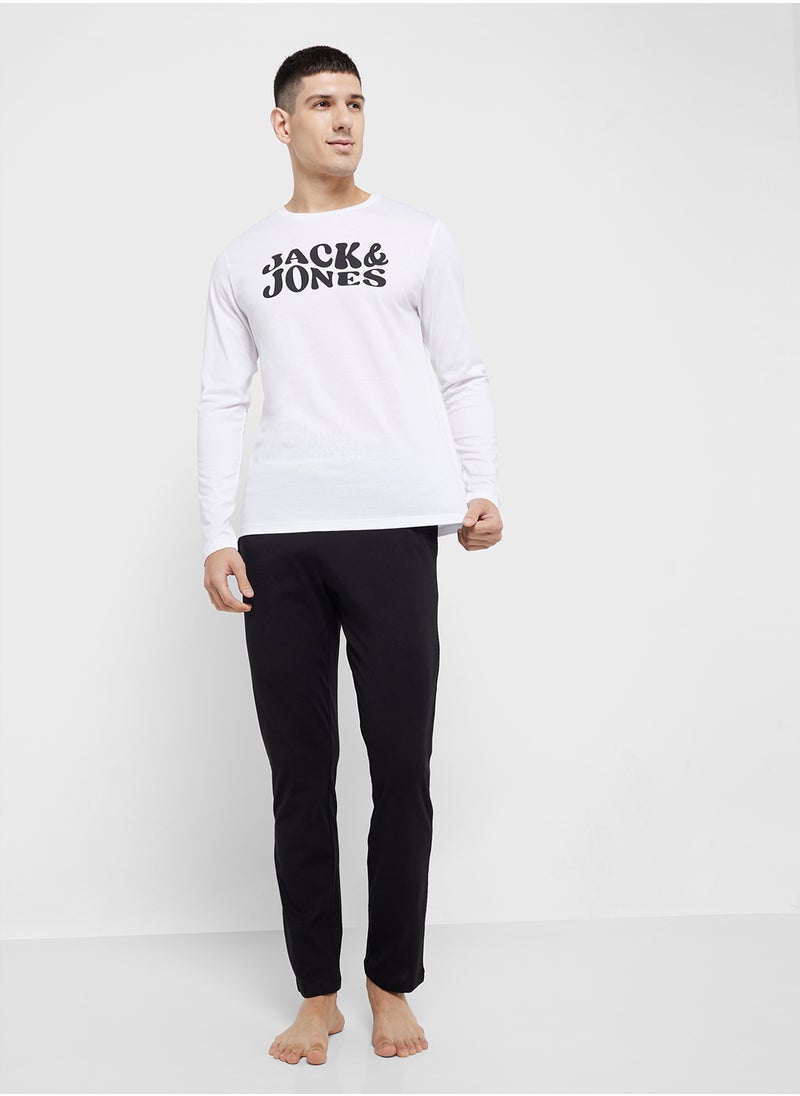 JACK & JONES Logo Crew Neck T-Shirt & Pants Set  - Image 5