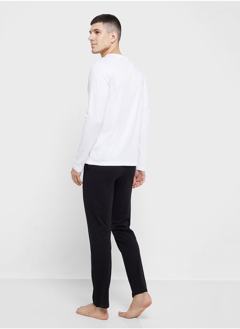 JACK & JONES Logo Crew Neck T-Shirt & Pants Set  - Image 2