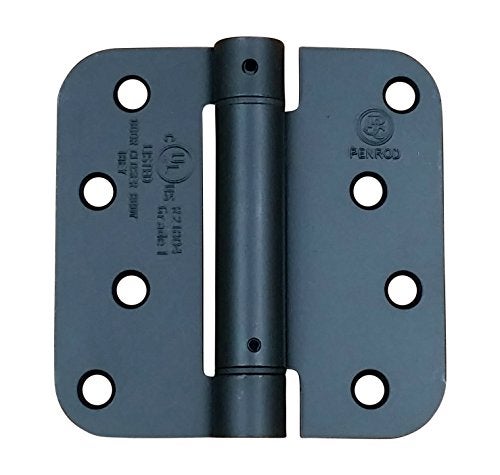 Hinge Outlet Spring Hinges - 4 Inch, Self Closing Adjustable (Flat Black, 2 Pack) - Image 1