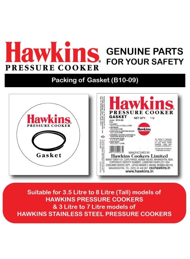 هوكينز طقم جوانات مطاطية من Hawkins لطناجر الضغط الطويلة (سعة 1.5 إلى 8 لتر) - أسود - Image 2