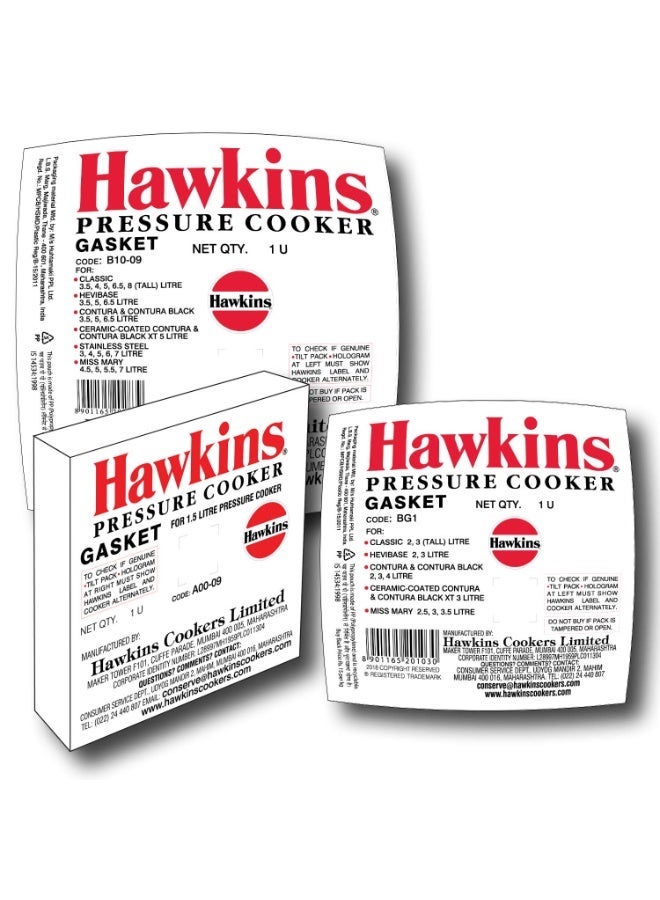 هوكينز طقم جوانات مطاطية من Hawkins لطناجر الضغط الطويلة (سعة 1.5 إلى 8 لتر) - أسود - Image 4