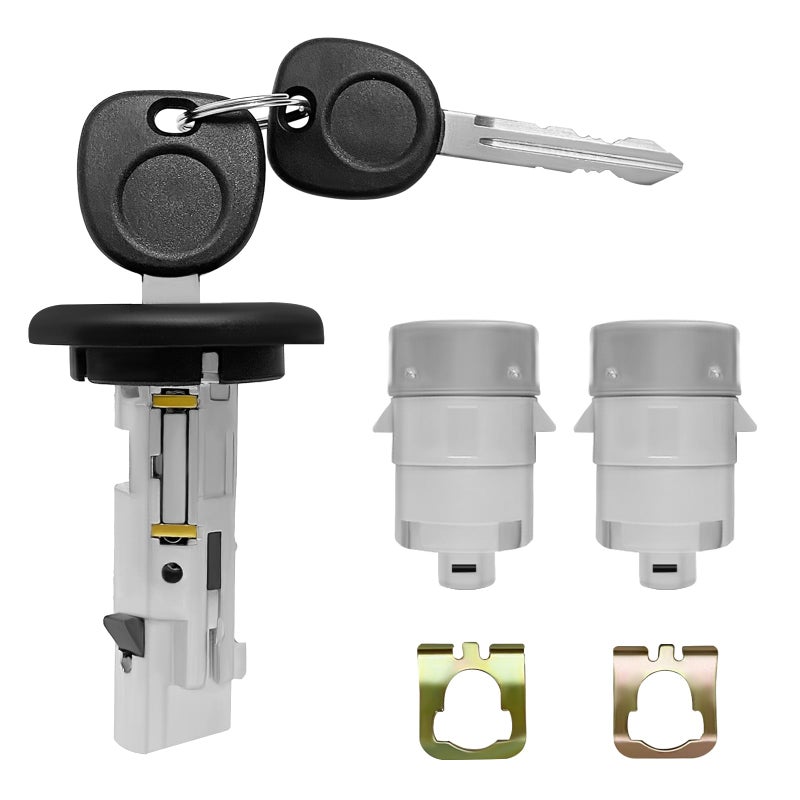 Ignition Switch Lock Cylinder with Pair Front Door Lock Cylinder and Key Compatible with 20032006 Chevy Silverado Suburban GMC Sierra Yukon Cadillac Escalade Replace OE 707835 706592 598007