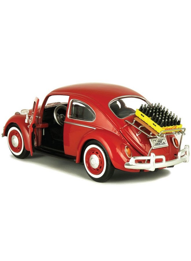 Coca-Cola 1/24 1967 Volkswagen Beetle with Rear Decklid Rack & 2 Bottle Cases - Image 2
