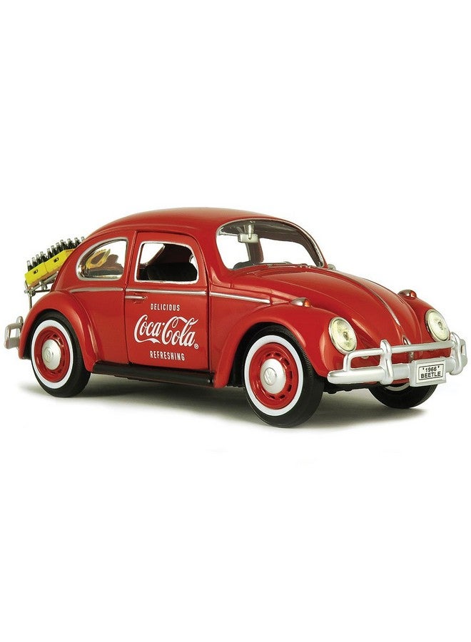 Coca-Cola 1/24 1967 Volkswagen Beetle with Rear Decklid Rack & 2 Bottle Cases - Image 1