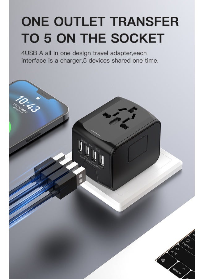 Travel Power Adapter with 4 USB Charging Ports - All-in-One Charger - Image 5