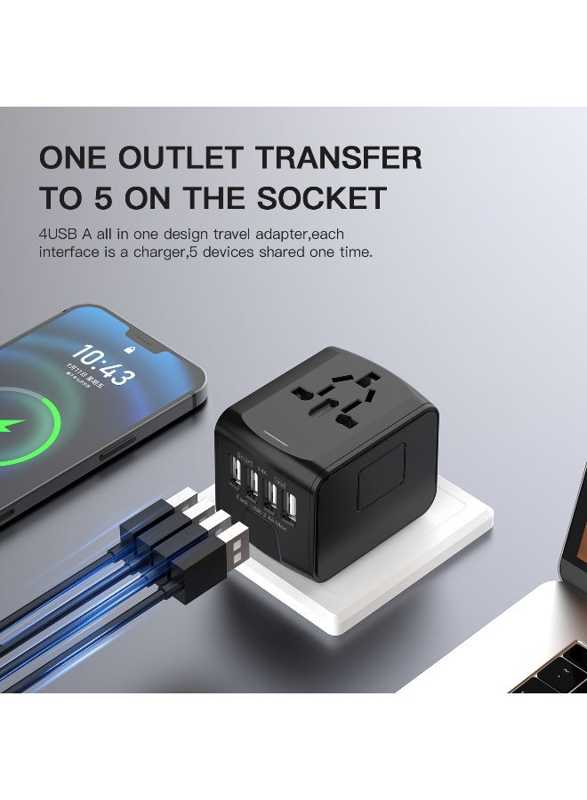 Travel Power Adapter with 4 USB Charging Ports - All-in-One Charger - Image 3