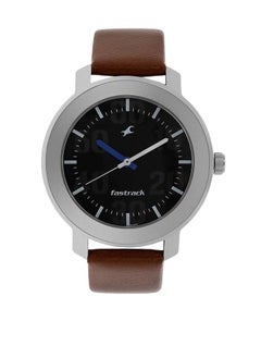 Fastrack Quartz Analog Black Dial Leather Strap Watch for Guys