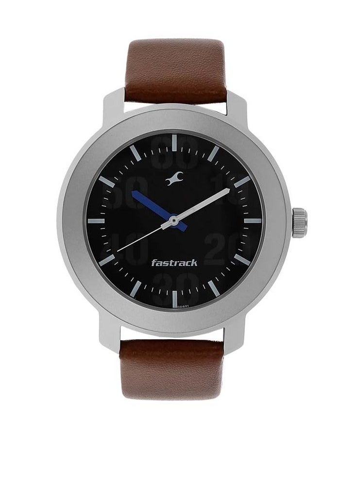 fastrack - Fastrack Quartz Analog Black Dial Leather Strap Watch for Guys - Image 1
