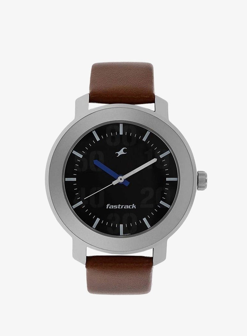 Fastrack Quartz Analog Black Dial Leather Strap Watch for Guys - Image 1