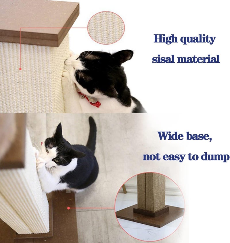 Neostyle Ultimate 80cm Tall Cat Scratching Post,Cat Scratchers for Indoor Cats,Cuboid Sisal cat scratch column (White) - Image 2