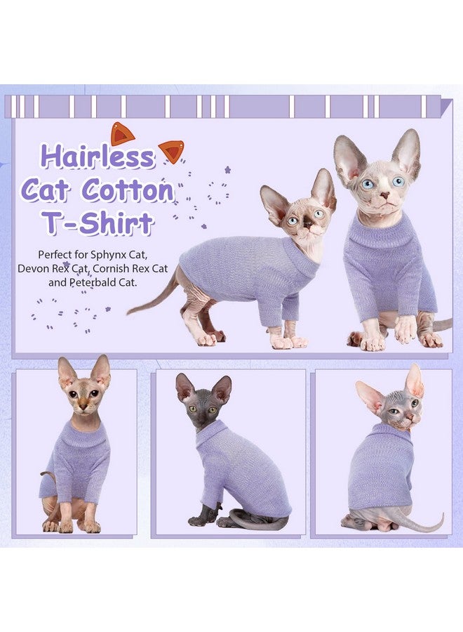 DENTRUN Sphynx Hairless Cats Shirt Pullover Kitten T-Shirts, Breathable Cat Wear Turtleneck Sweater Adorable Cat'S Clothes Vest Pajamas Jumpsuit - Image 1