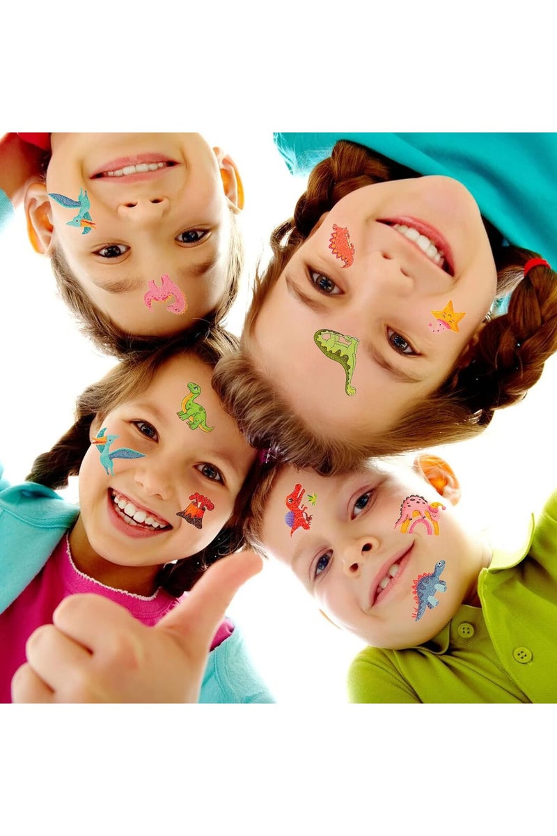 قوس قزح أورينبو مجموعة ملصقات وشم مؤقتة لامعة على شكل ديناصور للأطفال مكونة من 20 ورقة، ملصقات وشم لامعة مقاومة للماء، وشم ديناصورات ملونة، لوازم حفلات أعياد الميلاد - Image 5
