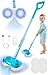 BLAXTEM Kids Electric Spray Spin Mop Toy Rechargeable Cordless Electric Mop W LED Headlight Water Sprayer for Children Ages 3 4 5 6 Boys Girls Cleaning Toy for Pretend Play Light Blue - Image 2