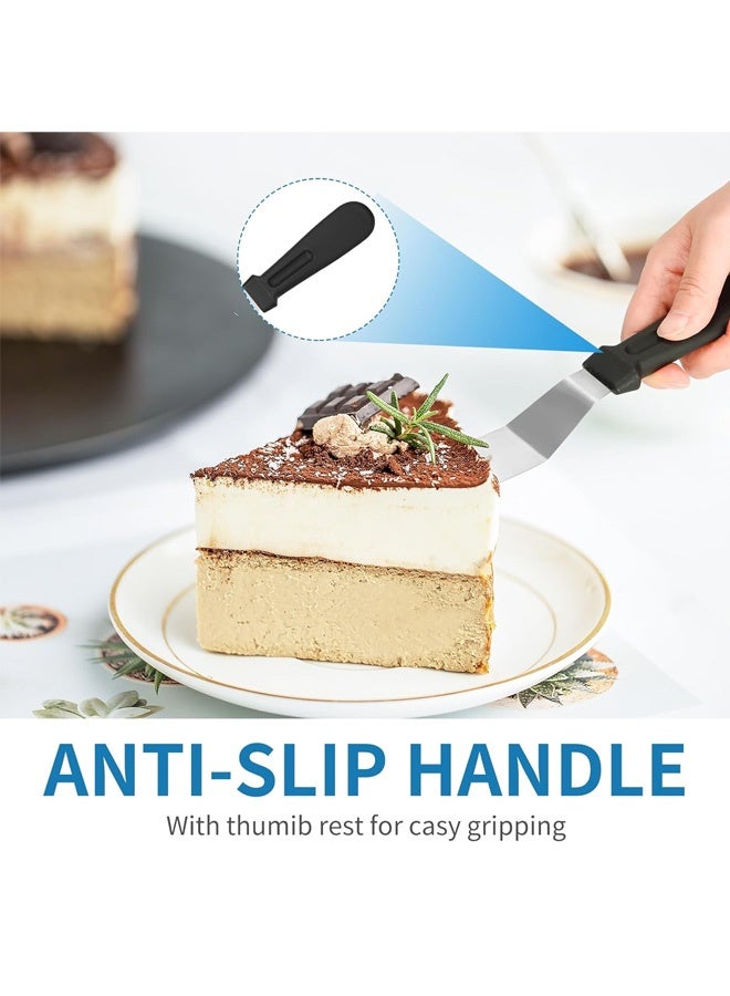 Cake Offset Spatula , Icing Spatula Set with 6 8 10 Inch Stainless Steel Blades Cake Decorating Tools, Cake Spatula with PP Plastic Handle Angled Frosting Spatulas Set (6 8 10 INCH) - Image 4