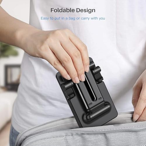 SOOPII Desktop Tablet Stand + Mobile Stand, Heavy Base Aluminum Holder for Tablets/Mobile/Tab Stand and e-Book Readers Up to 15.6 inches - Black (DM01ProB) - Image 4