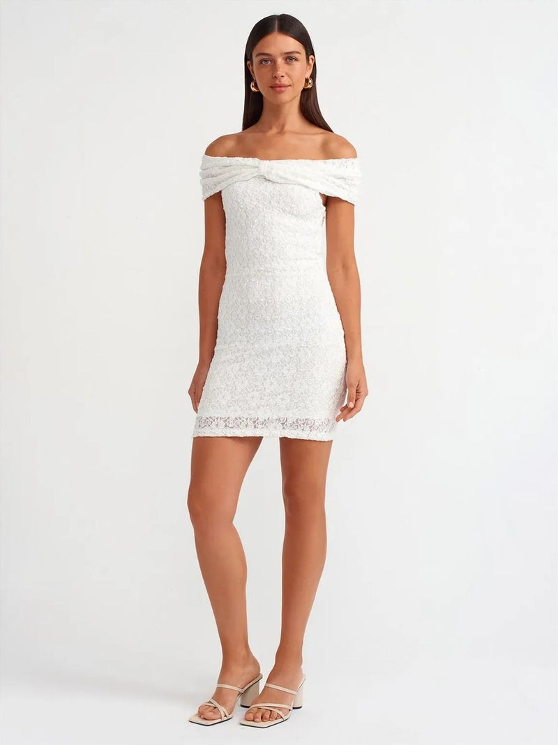 DILVIN Bodycon Mini Lace Dress - Image 3