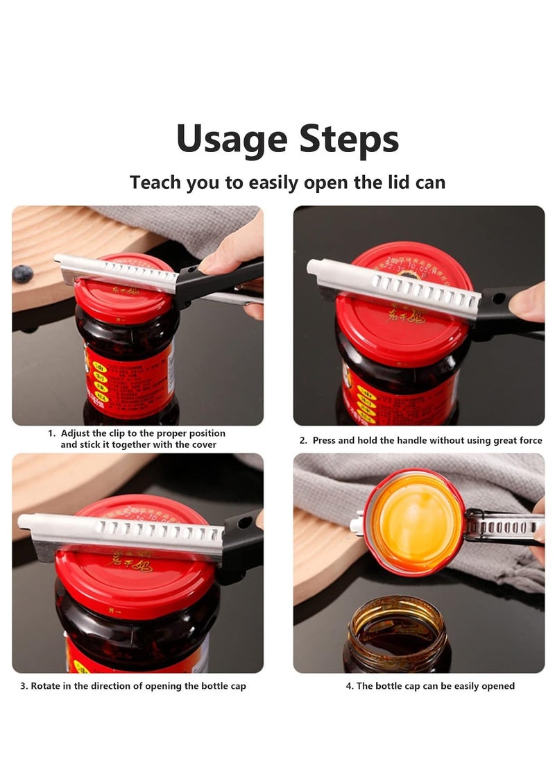 Generic - 1pc Jar Opener for Weak Hands, Adjustable Multifunctional Stainless Steel Can Opener Jar Lid Gripper, with Bottle Cap Openers Kitchen Gadgets Fit for Most Bottles - Image 1
