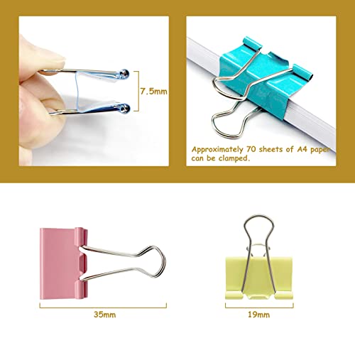 Ykimok 120 Pcs Colored Binder Clips, 3/4inch(19mm), Small Size for Office Supplies, 4 Vibrant Colors - Image 2