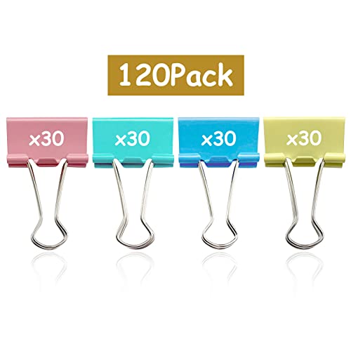 Ykimok 120 Pcs Colored Binder Clips, 3/4inch(19mm), Small Size for Office Supplies, 4 Vibrant Colors - Image 5
