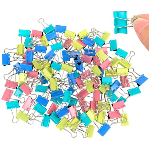 Ykimok 120 Pcs Colored Binder Clips, 3/4inch(19mm), Small Size for Office Supplies, 4 Vibrant Colors - Image 1
