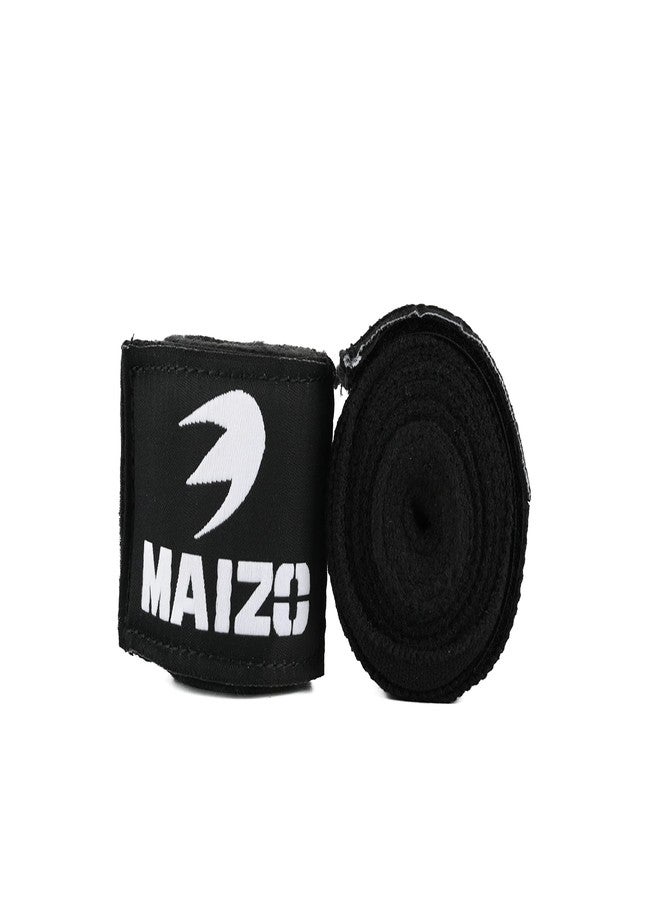 MAIZO ضمادة دعم اليد المرنة من مايزو، مثالية للتمارين الرياضية/الملاكمة واللكم، رائعة لفنون القتال المختلطة، والملاكمة التايلاندية، وفنون الدفاع عن النفس، ودعم المعصم للبالغين (108، أسود) - Image 2