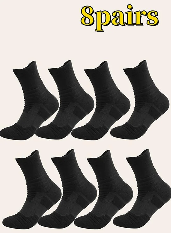 Take Two Pack of 8 - Black Crew Socks