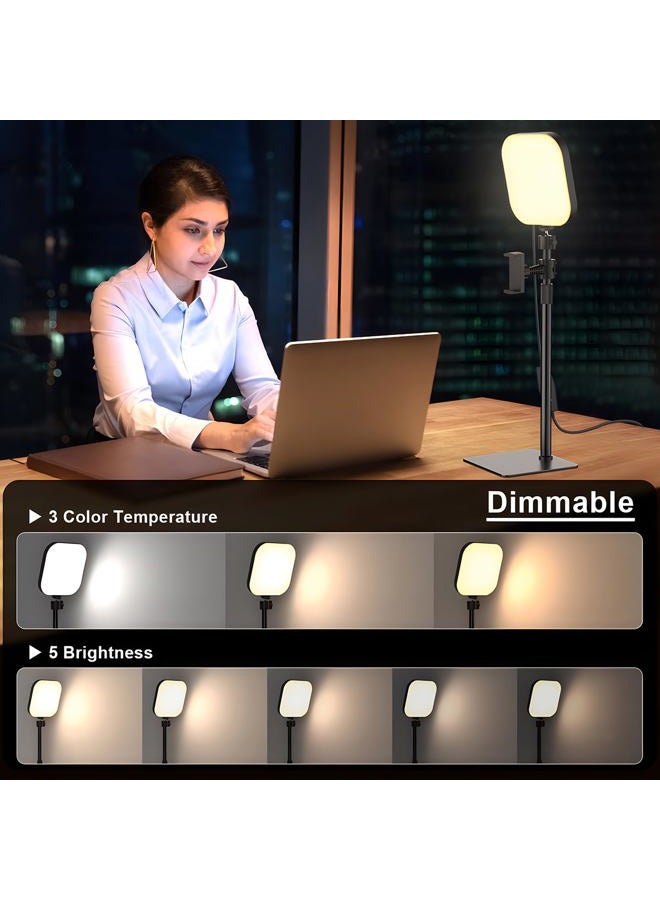 Mojimdo Video Conference Lighting, 180 LED Video Light with 3 Color & 5 Brightness & Timmer for Video Recording, Webcam Light Phone Holder for Laptop Computer Online Meeting, Video Calls, Live Streaming - Image 2