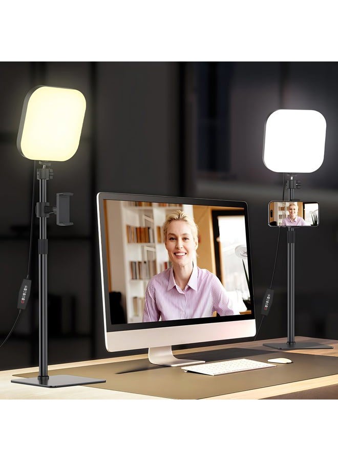 Mojimdo Video Conference Lighting, 180 LED Video Light with 3 Color & 5 Brightness & Timmer for Video Recording, Webcam Light Phone Holder for Laptop Computer Online Meeting, Video Calls, Live Streaming - Image 1