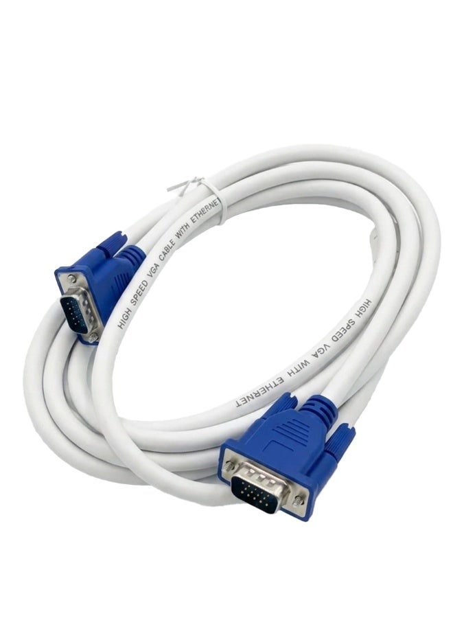 بلاتينيوم كابل فيديو VGA 3+5 ذكر إلى ذكر بطول 1.5 متر - كابل شاشة عرض عالي الدقة لأجهزة الكمبيوتر المكتبية والمحمولة والتلفزيون وأجهزة العرض، يوفر نقل إشارة مستقر للاستخدام المنزلي والمكتبي والألعاب - Image 2