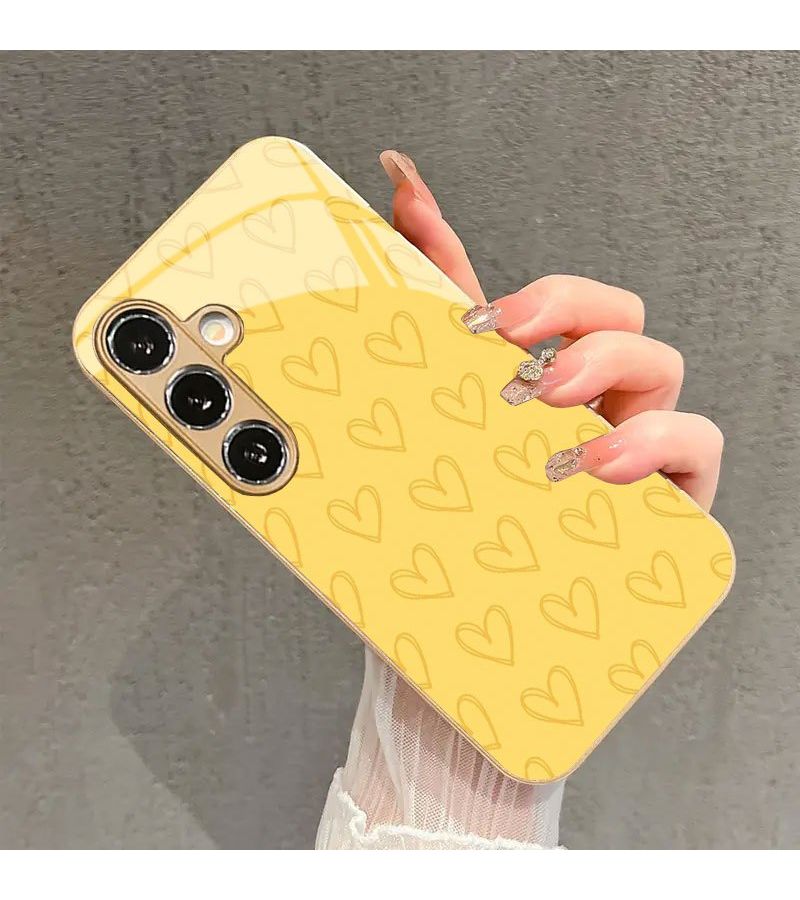 Personalized Mixed Color Sparkling Glass Heart Pattern Phone Case Compatible With Samsung Galaxy Note 10 Plus - Image 1