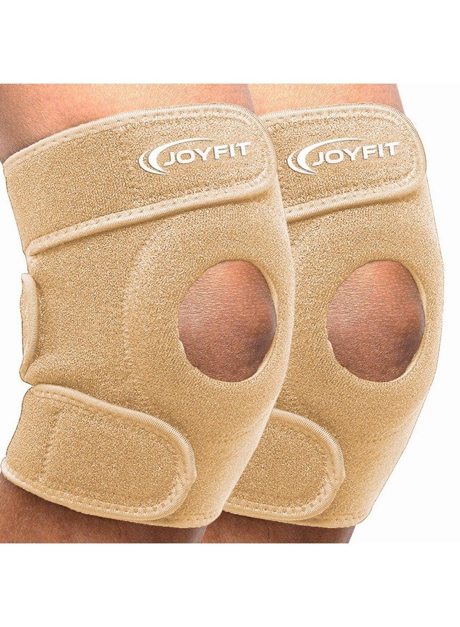 جوي فت غطاء الركبة JoyFit - دعامة الركبة بتصميم مضاد للانزلاق، دعامة الركبة القابلة للتعديل والمسامية المصنوعة من النيوبرين لعلاج التهاب المفاصل وتسكين الآلام والأنشطة الرياضية وتمارين الصالة الرياضية للرجال والنساء (زوج) - Image 1