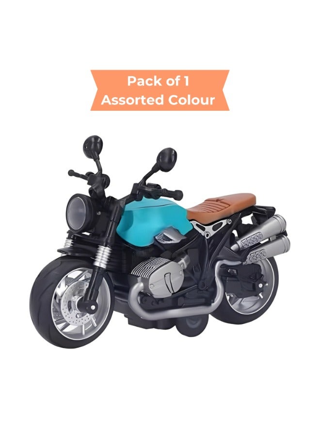 TOY GARDEN Pull Back Motorcycle Toy – Pack of 1 Assorted Colors with Lights & Sound | Realistic Motorbike Toy for Kids Ages 3-5 | Fun & Durable Bike Toy for Toddlers - Image 1