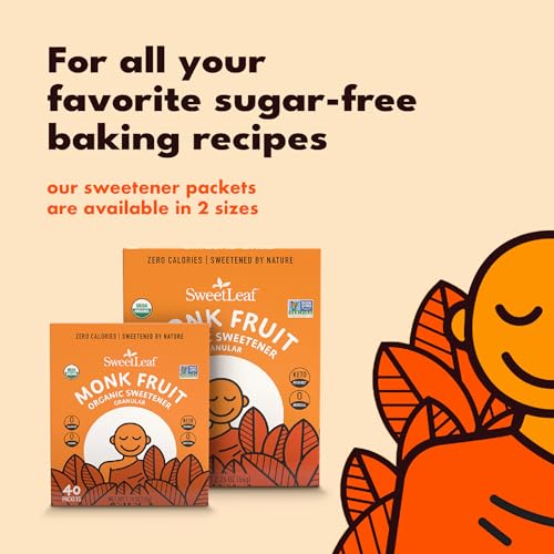 SweetLeaf Organic Monk Fruit Sweetener, Granular - Keto Friendly Natural Sugar Substitute for Coffee, Tea, and Baking, Zero Calorie, Organic Monk Fruit, Non GMO, Sugar Free - 40 Individual Packets - Image 5