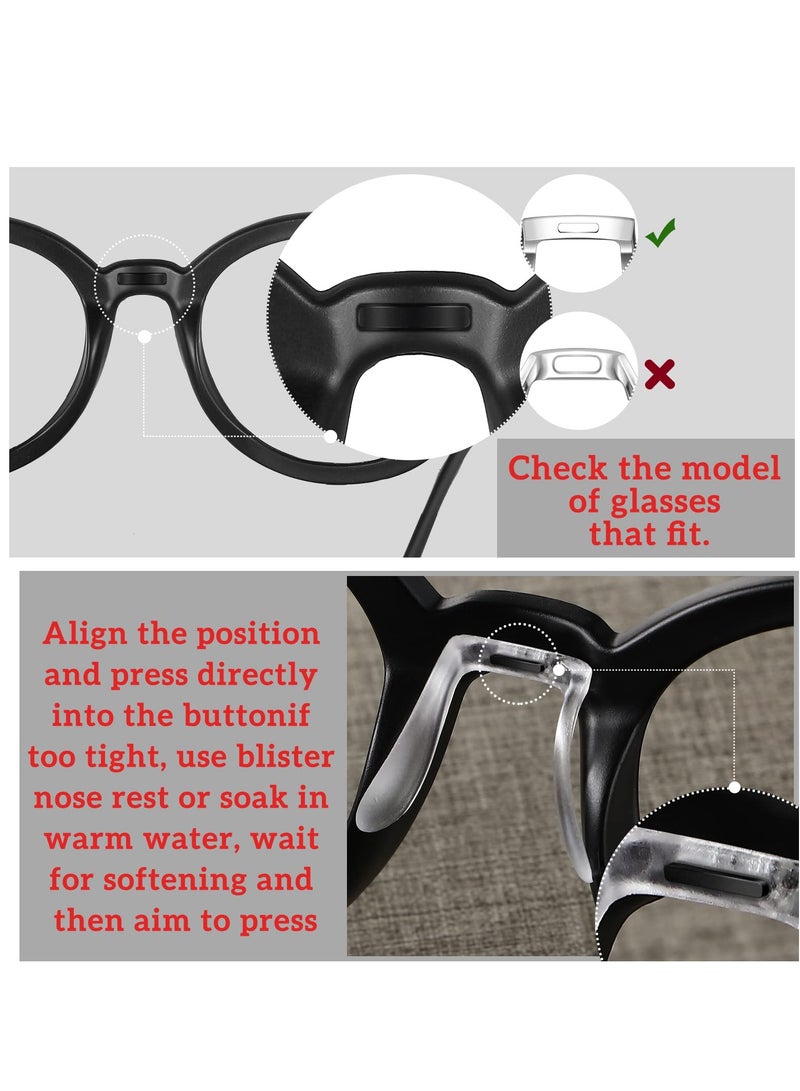 Zikra 24 Pieces U Shaped Eyeglasses Nose Pads Bridge Plastic Eye Glasses, Nose Support Pads Anti Slip Nose Pieces Support Retainers Pieces Set for Eyeglasses, Sunglasses Accessories (6 Styles) - Image 5