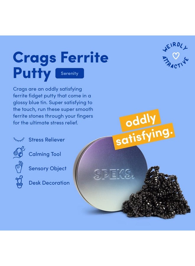 Speks Original Crags Ferrite Putty | 500+ Ferrite Stones in a Tin, Fidget Toy for Stress Relief, Sensory Desk Toy for Adults & Teens 14+ | Blue Gradient, Medium - Image 2