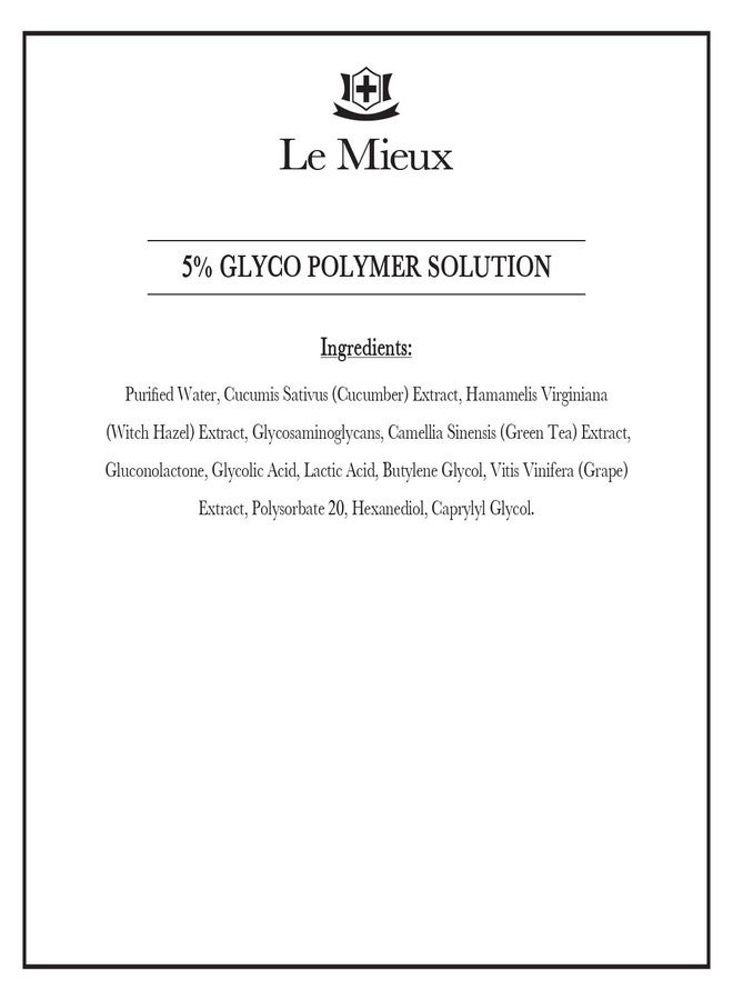 Le Mieux 5% Glyco Polymer Solution - Glycolic & Lactic Acid Micro Peel Serum, Exfoliator for Uneven Skin Texture, Peeling Solution for Face (0.5 oz / 15 ml) - Image 3