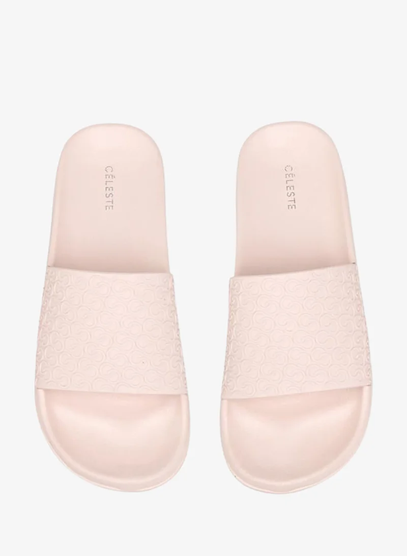 Celeste Women's Monogram Embossed Slide Slippers
