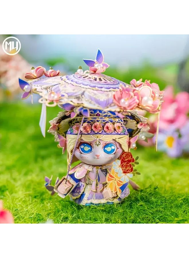 Floral Cat 3D Metal Puzzle Model Kit DIY Craft Set Christmas Birthday Gift Home Decor - Image 1