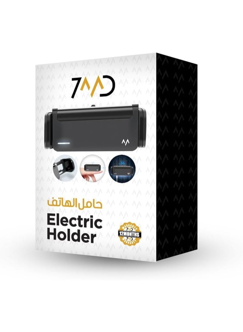 7MD Mini Car Electric Phone Holder, Automatic Clamping Wireless Charger with 200mAh Battery, Adjustable Aluminum Alloy Arms, Fast Charging Air Vent Mount, Hands Free Secure Grip for All Smartphones - Image 2
