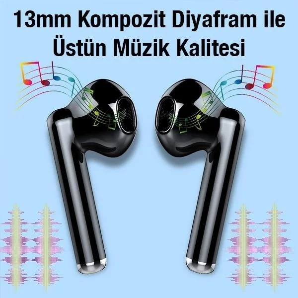 Polhammobile Polham BT5.3V 320MAH Rechargeable Earbud Designed Bluetooth Headset, Hifi Bass Supported Headset with Microphone