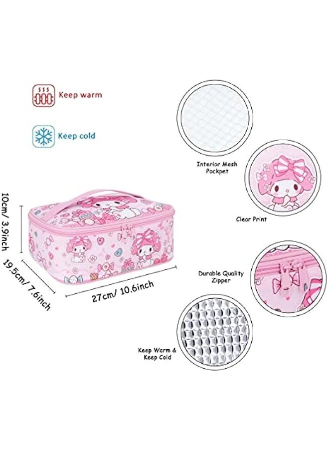 Generic Anime Melody Lunch Bag with Handle Insulated leakproof Cinnamoroll Lunch Box Reusable Lunch Bag Lunch Cooler Bag for Work Picnic Travel  - Image 1