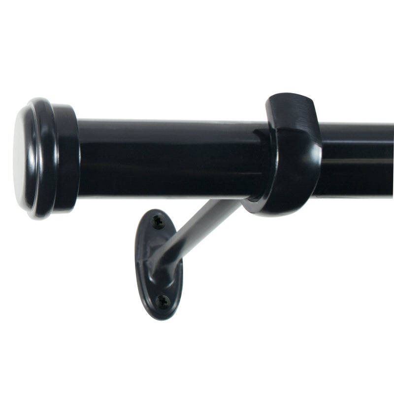 Decopolitan 27941-18ES End Cap Curtain Rod Set, 18 to 36-Inch, Black Espresso - Image 1