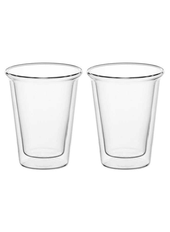 BLACKSTONE 180ml Set of 2 Borosilicate Double Wall Glass Cups for Coffee and Tea, Clear Heat Resistant Insulated DG880 Espresso Tumblers for Hot and Cold Drinks - Image 3