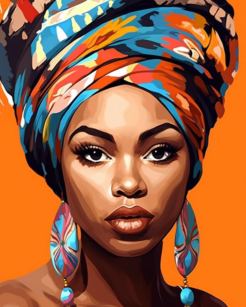 Tucocoo Black Women DIY Paint by Numbers for Adults African American Woman DIY Oil Painting Acrylic Paint Art Graffiti Women Painting Kit Canvas with Acrylic Paints Afro Girl Art 16x20 Inchwithout Frame - Image 2