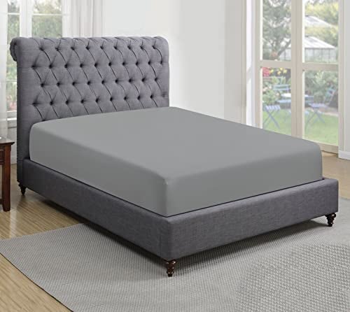 Sapphire collection 200 Thread Count 100 Egyptian Cotton Fitted Sheet Double Grey