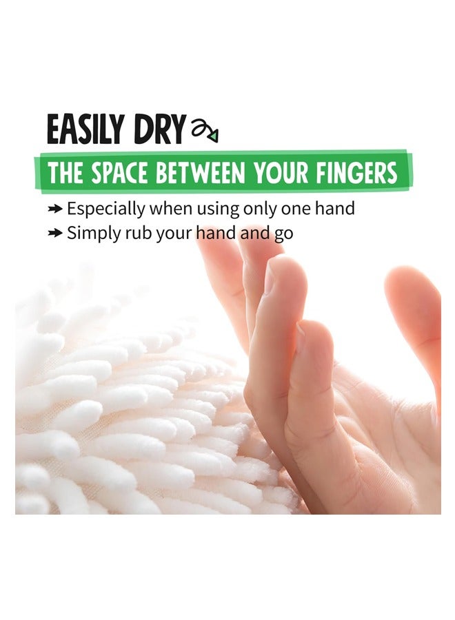 مجموعة مناشف شينيل الكروية الناعمة الممتصة، التجفيف السريع عالي الامتصاص للمناشف اليدوية، المرحاض/منشفة المطبخ 2(أبيض + رمادي) - Image 5