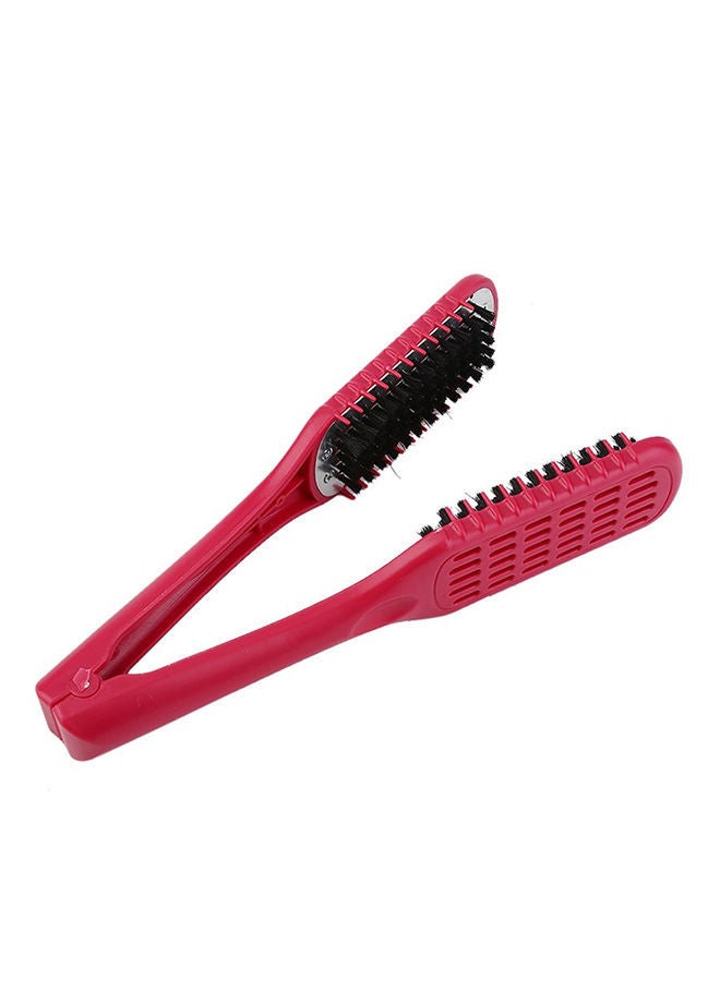 NIBEMINENT Double Sided Hair Straightening Brush Pink/Black - Image 2