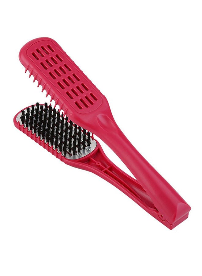 NIBEMINENT Double Sided Hair Straightening Brush Pink/Black - Image 1