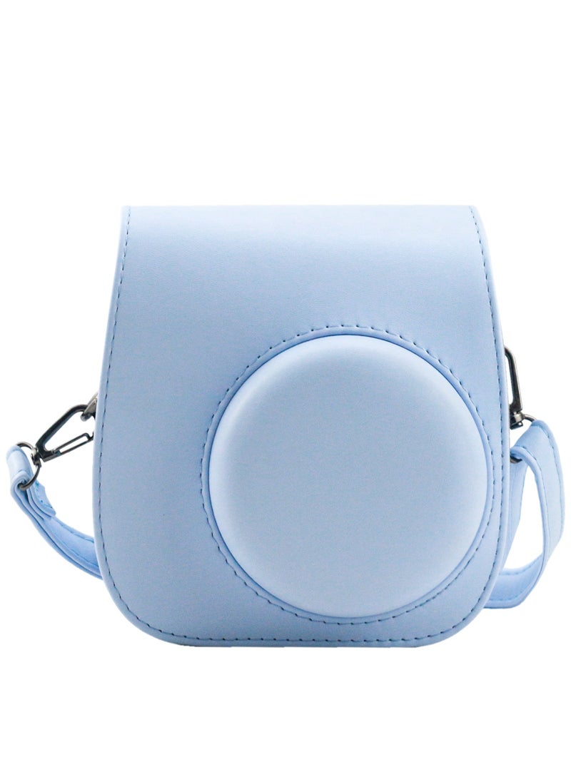 Generic New Fujifilm Instant Camera Bag Mini8/9/11/12 Solid Color Universal Camera Case Storage Bag For Photography Equipment Blue (magnetic) 