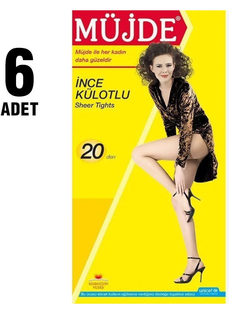 Müjde Good News 20 Den Yellow Box Thin Tights 6-Piece